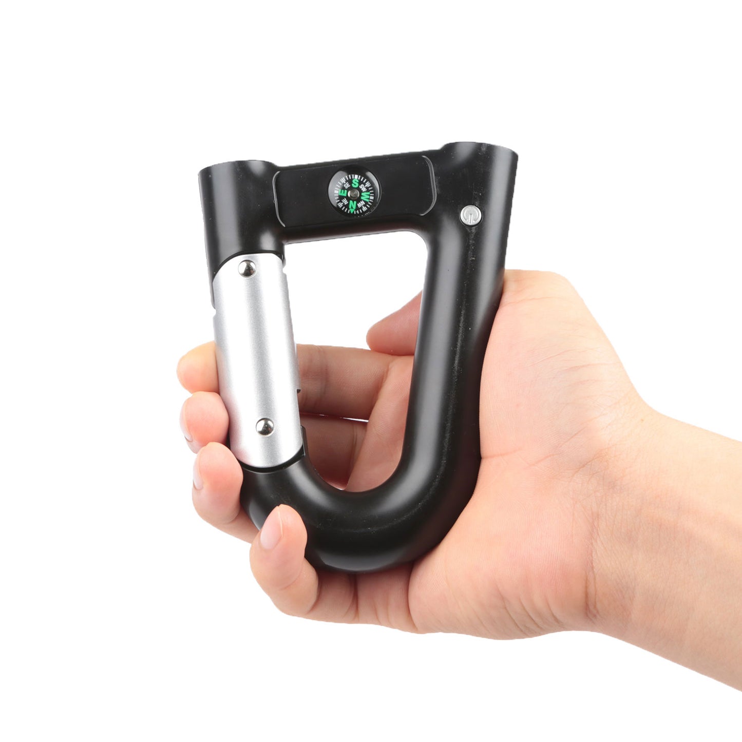 Carabiner Power Bank 2200mAh with LED Flashlight & Compass