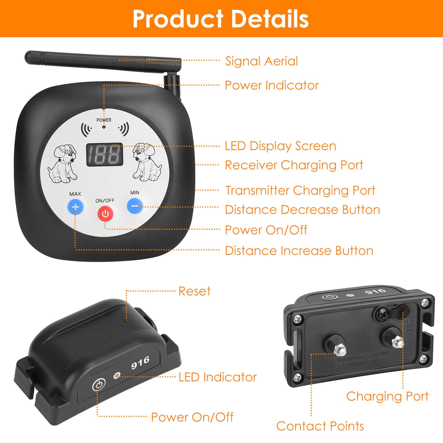 Wireless Dog Fence System with GPS Tracking and Collar