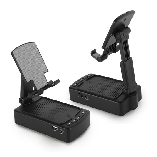 3-in-1 Phone Stand with Wireless Speaker & Power Bank