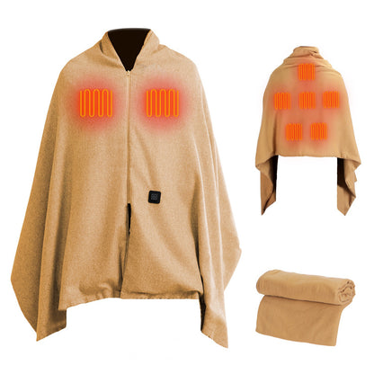 USB Heated Shawl with 3 Heat Levels and Zipper