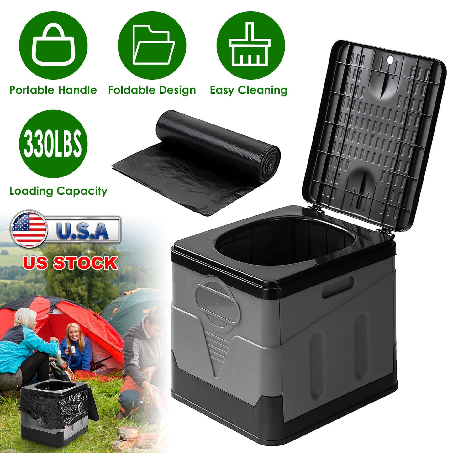 Garbage Bags 5.3 Gallon - 48 Count Black Unscented Trash Liners