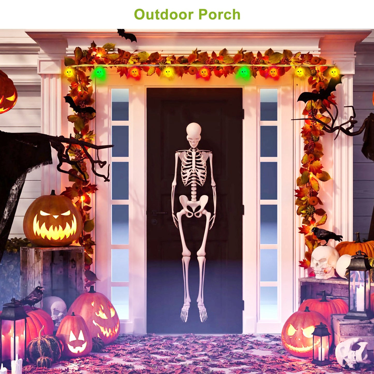 Halloween String Lights Set - 50 LED 24ft 3-Pack Decorations