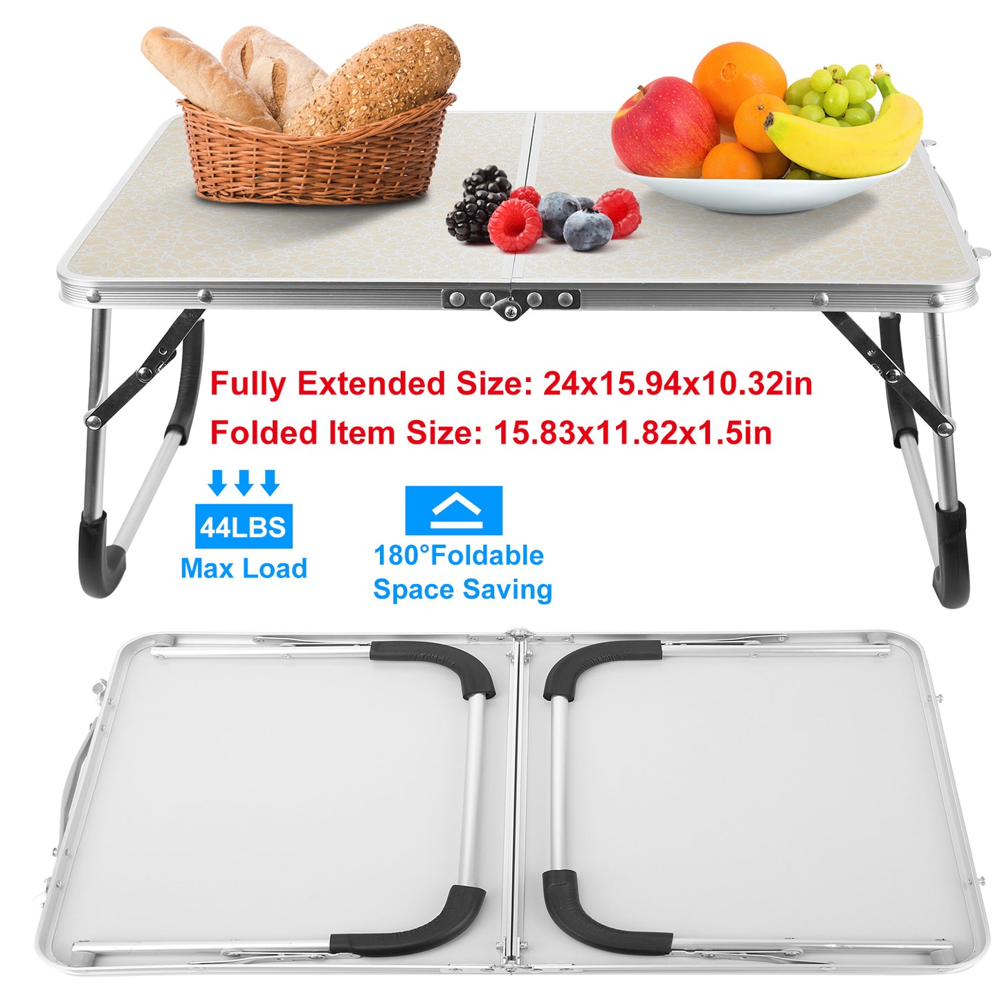 Foldable Laptop Table with Adjustable Legs for Bed & Sofa