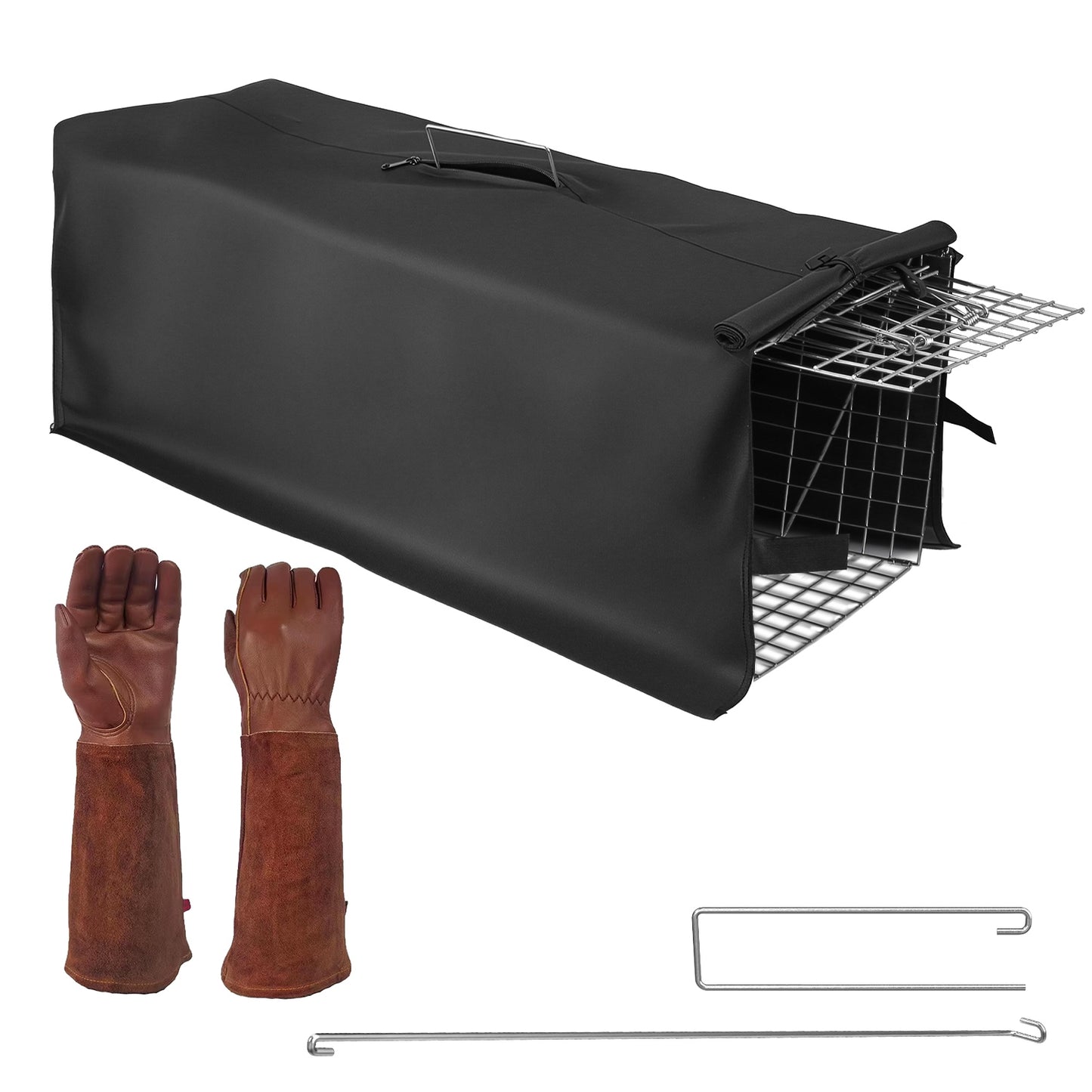 Humane Live Animal Trap Cage with Waterproof Cover - 30.5"