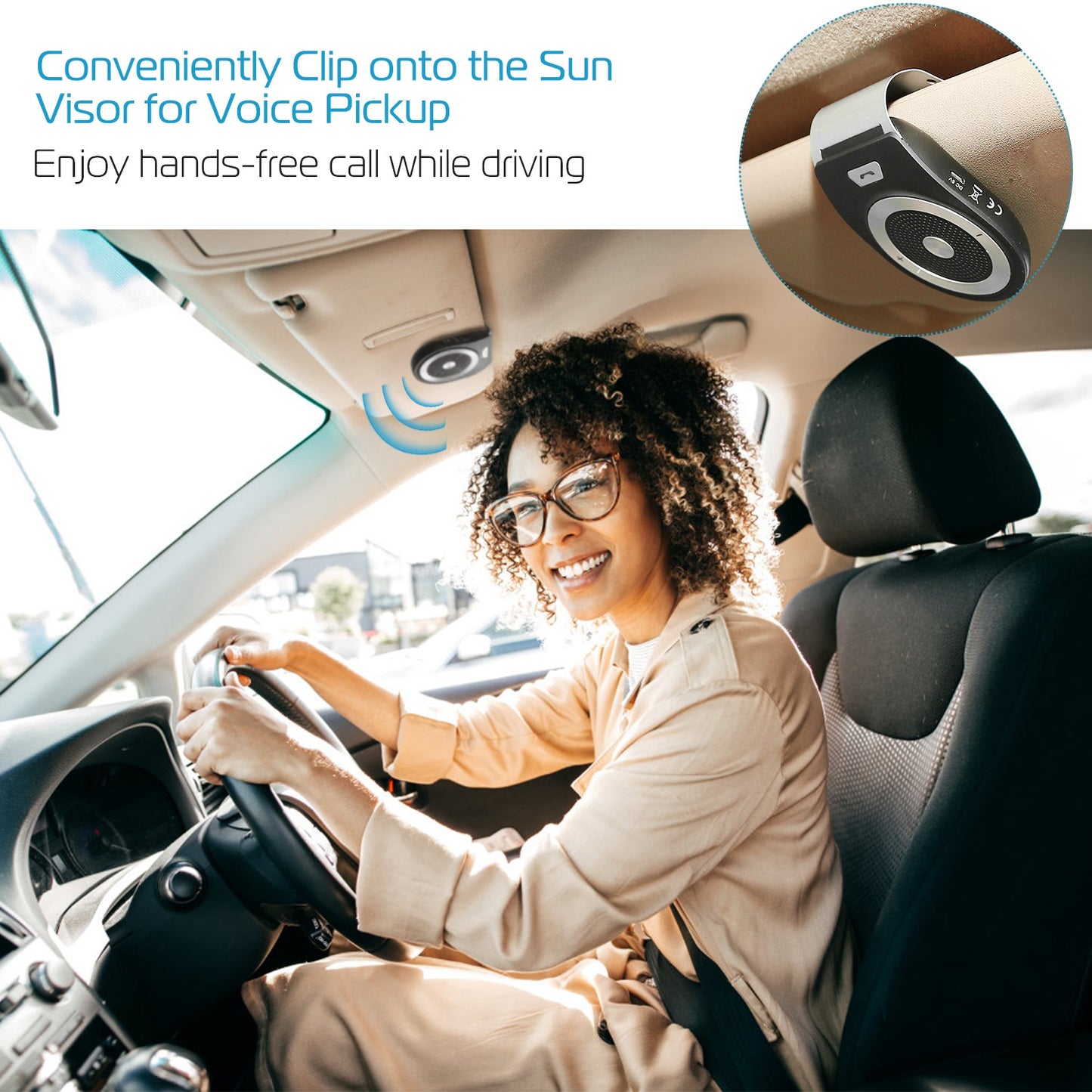 Bluetooth Car Speakerphone with Hands-Free Calling
