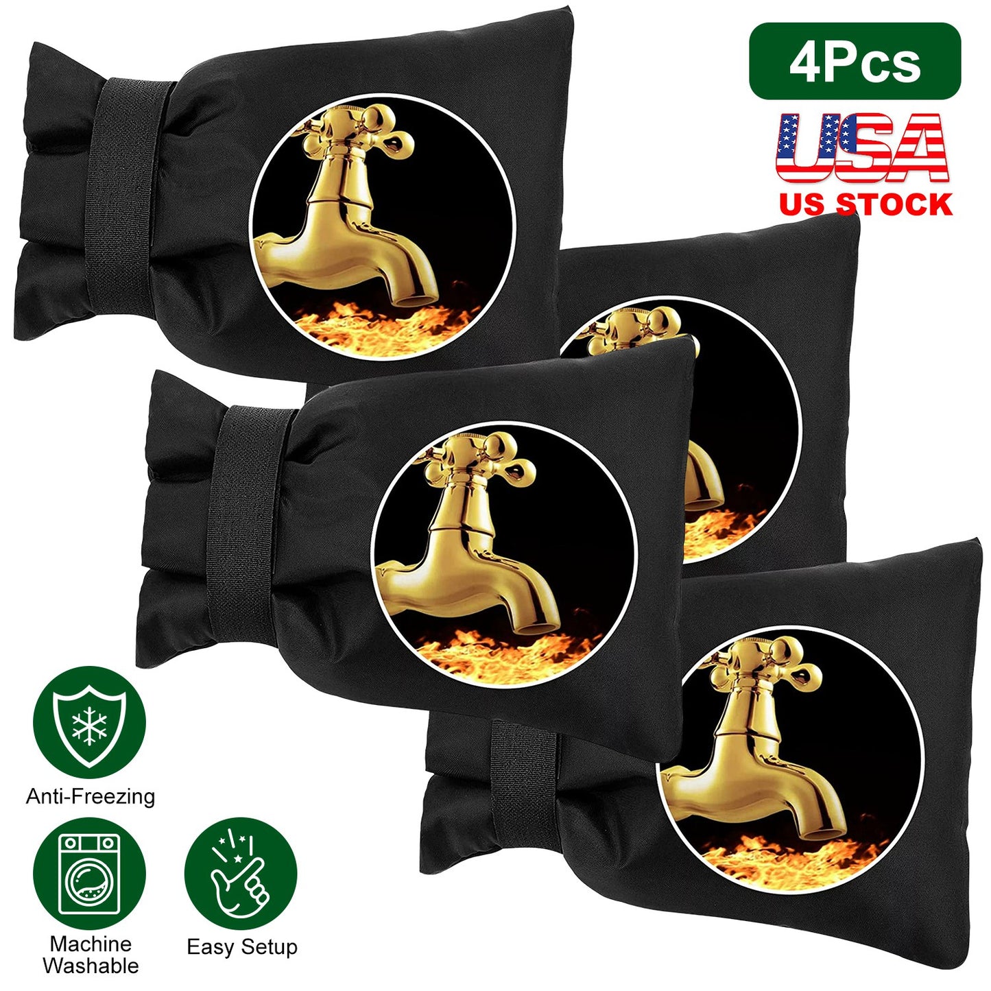 Outdoor Faucet Covers for Winter Freeze Protection (4-Pack)