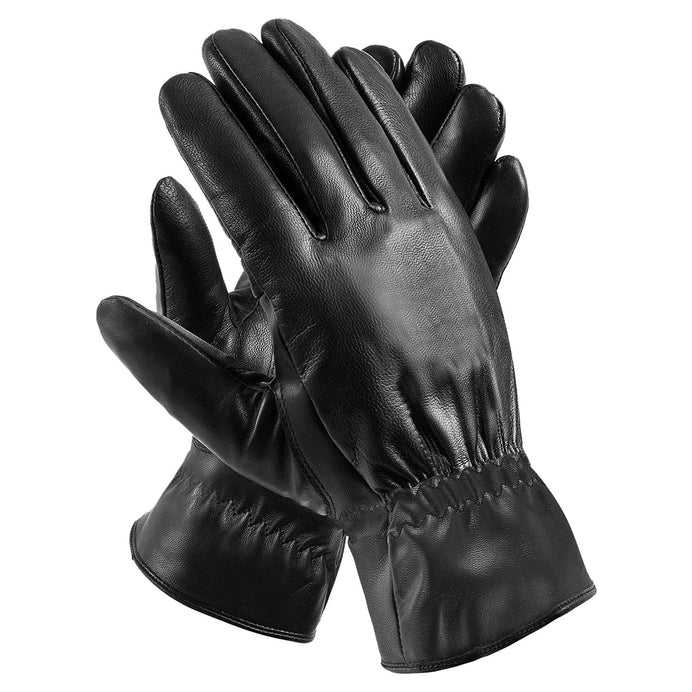 Unisex Leather Winter Warm Gloves