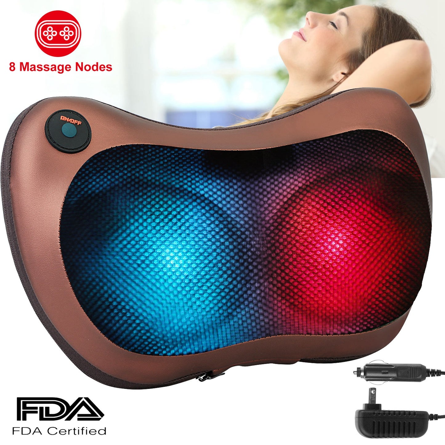 Back Neck Massage Pillow Thermotherapy