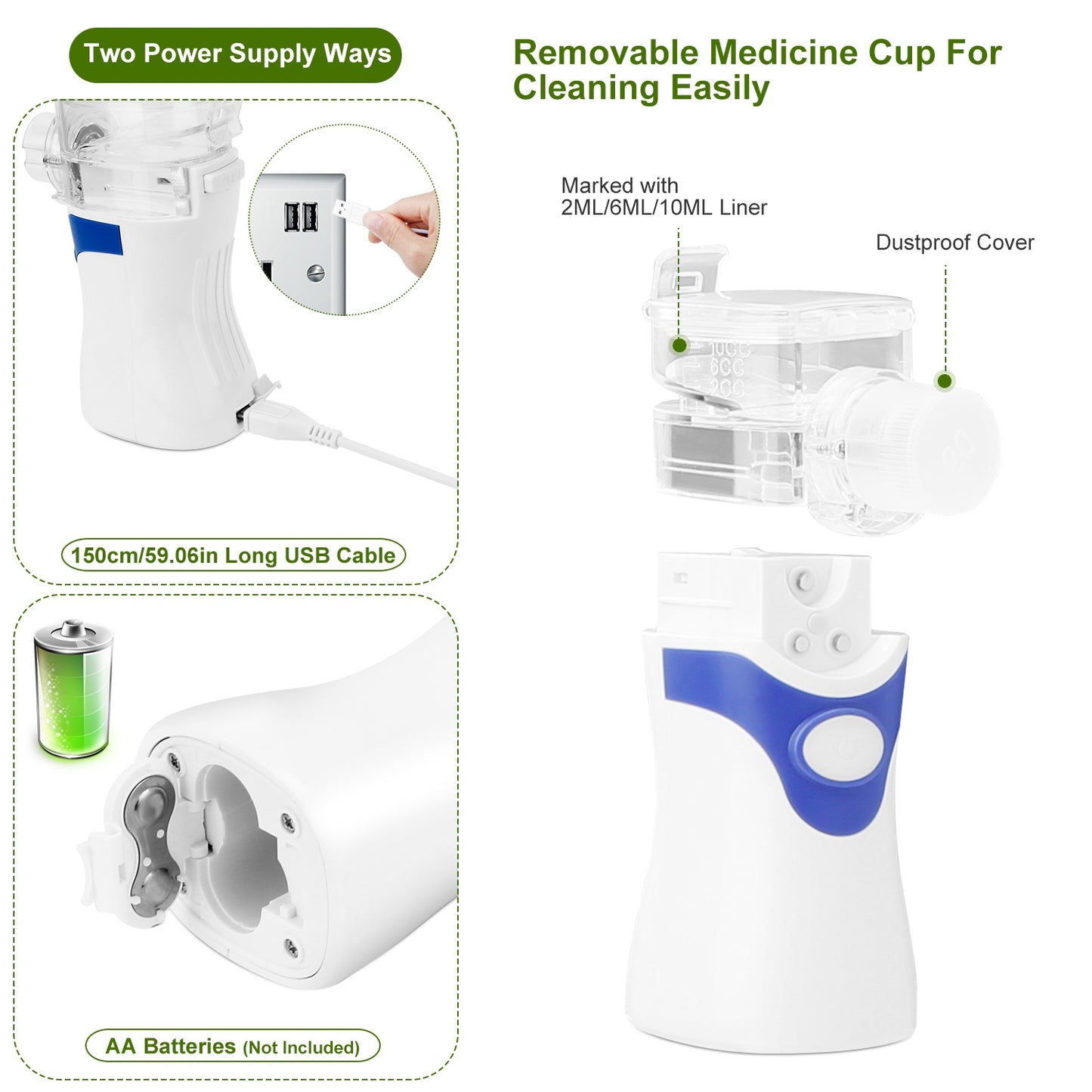 Handheld Ultrasonic Mesh Atomizer Nebulizer