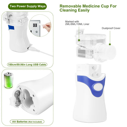 Handheld Ultrasonic Mesh Atomizer Nebulizer
