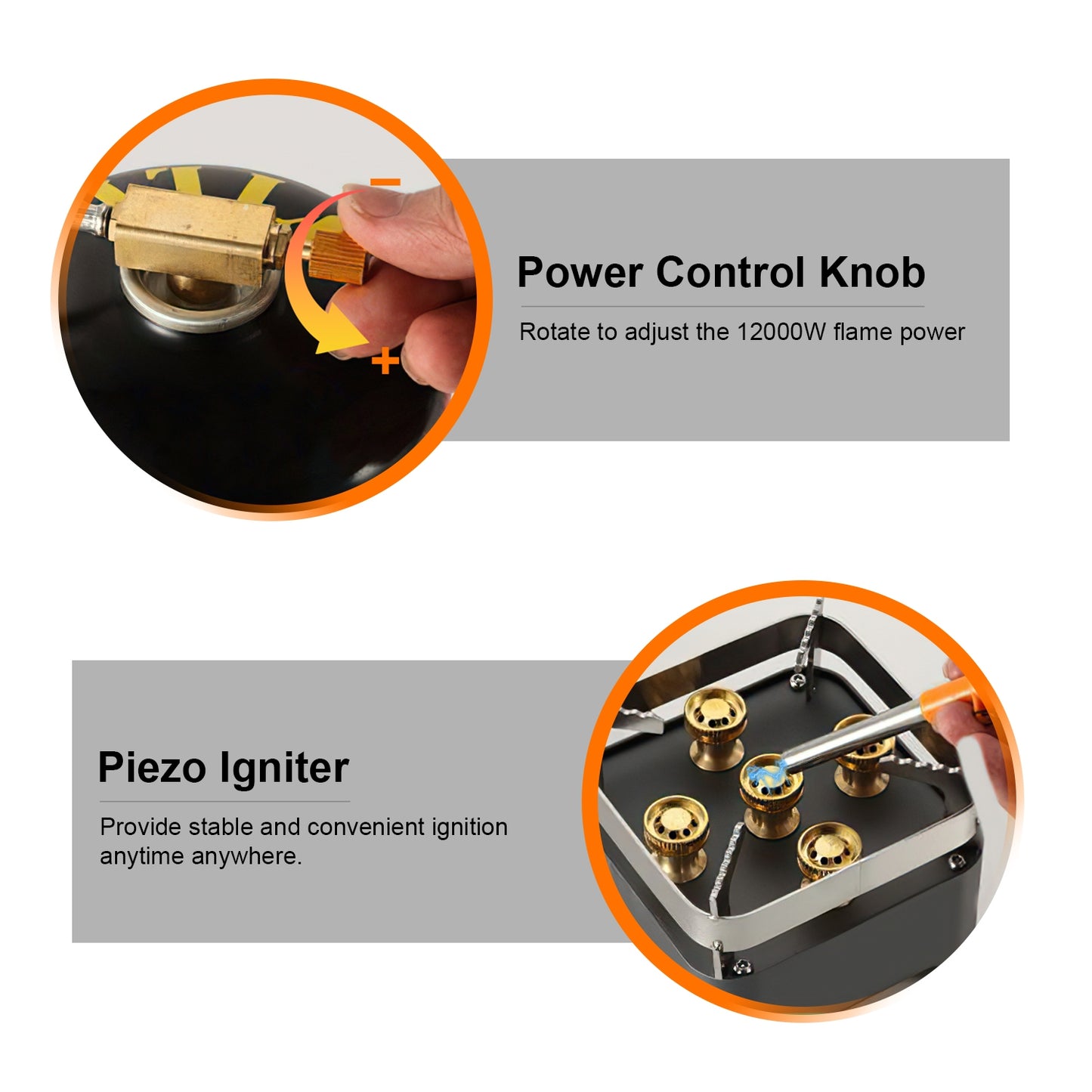 Portable Camping Stove 12000W with Windproof Design