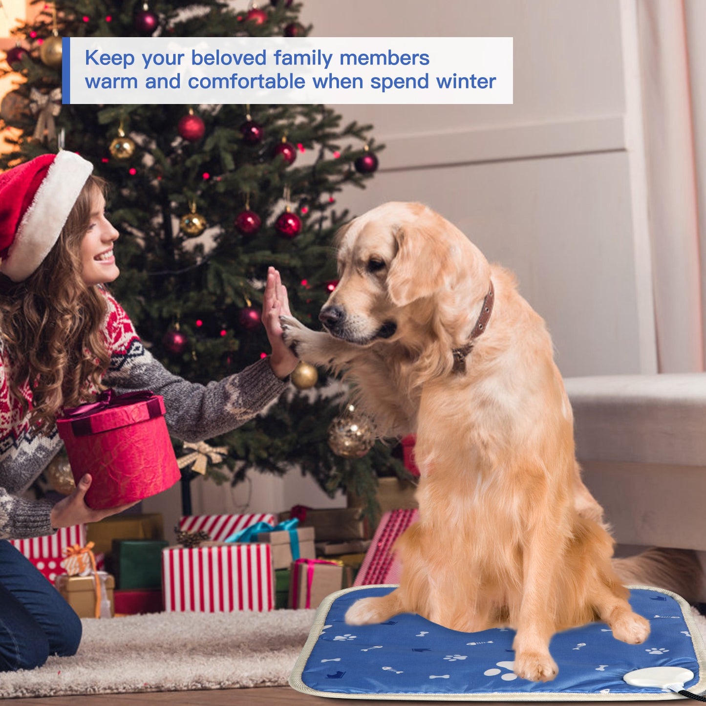 Pet Heating Pad with 9 Temperature Levels & Timer Settings