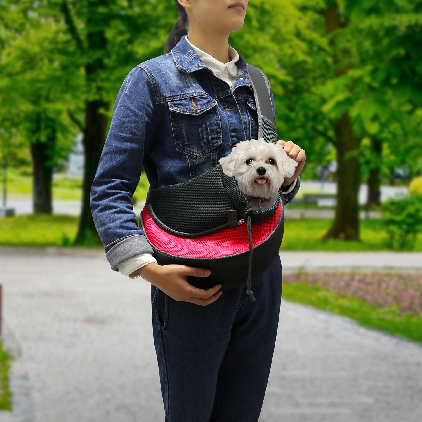 Pet Carrier Sling Bag for Small Dogs & Cats - Hands Free
