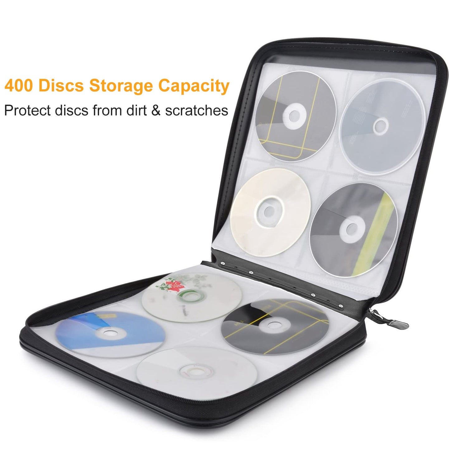 400 Disc CD DVD Storage Case with Carrying Handle