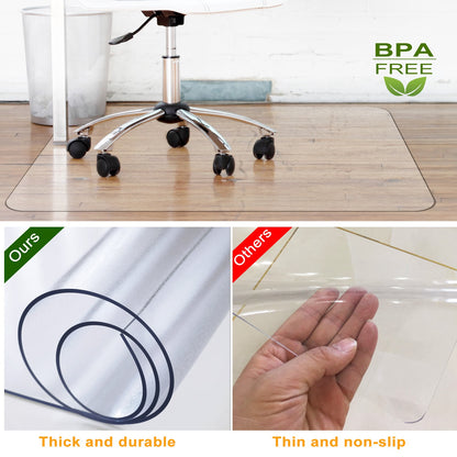 Chair Mat 36" x 48" PVC Floor Protector for Hard Floors