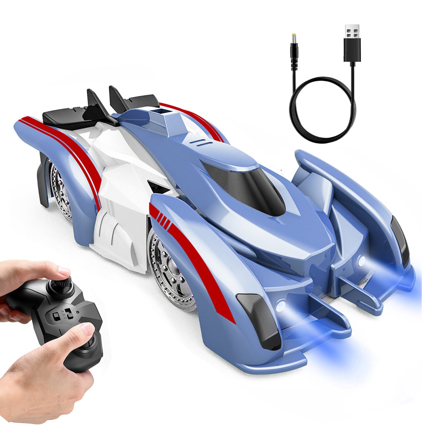 Wall Climbing RC Car with 360° Rotation and LED Lights