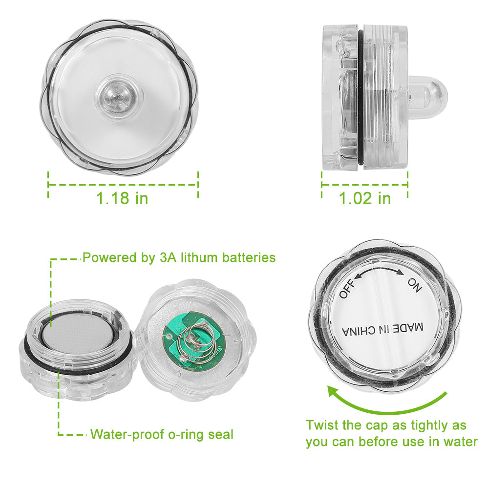 Submersible LED Tea Lights - Waterproof Battery Operated (3-Pack)