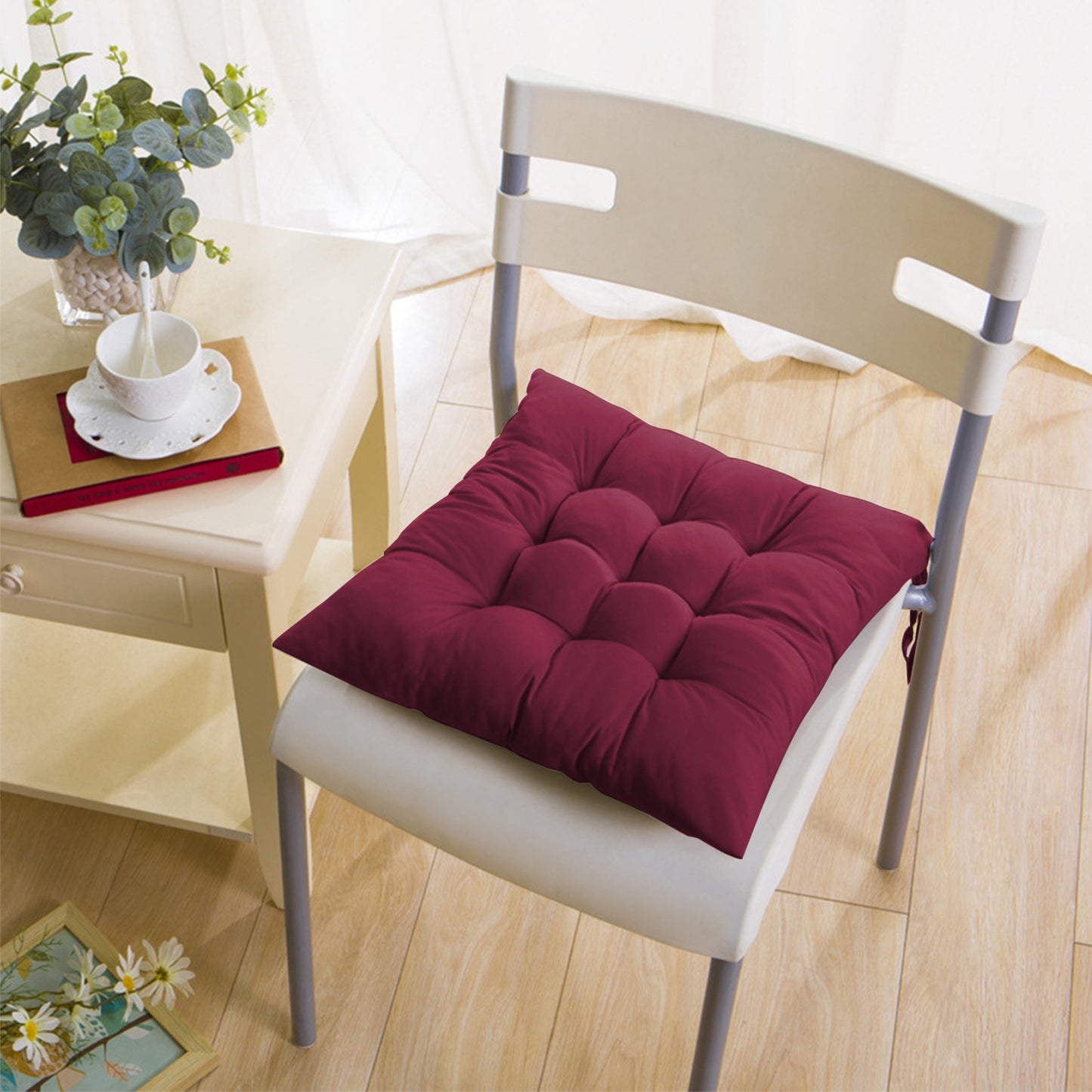 Square Chair Cushion Pads with Ties - 17.72" (Set of 4)