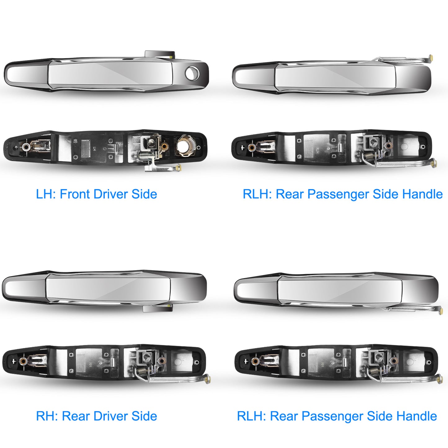 Chrome Door Handle Set for Chevy Silverado Sierra 2007-2014