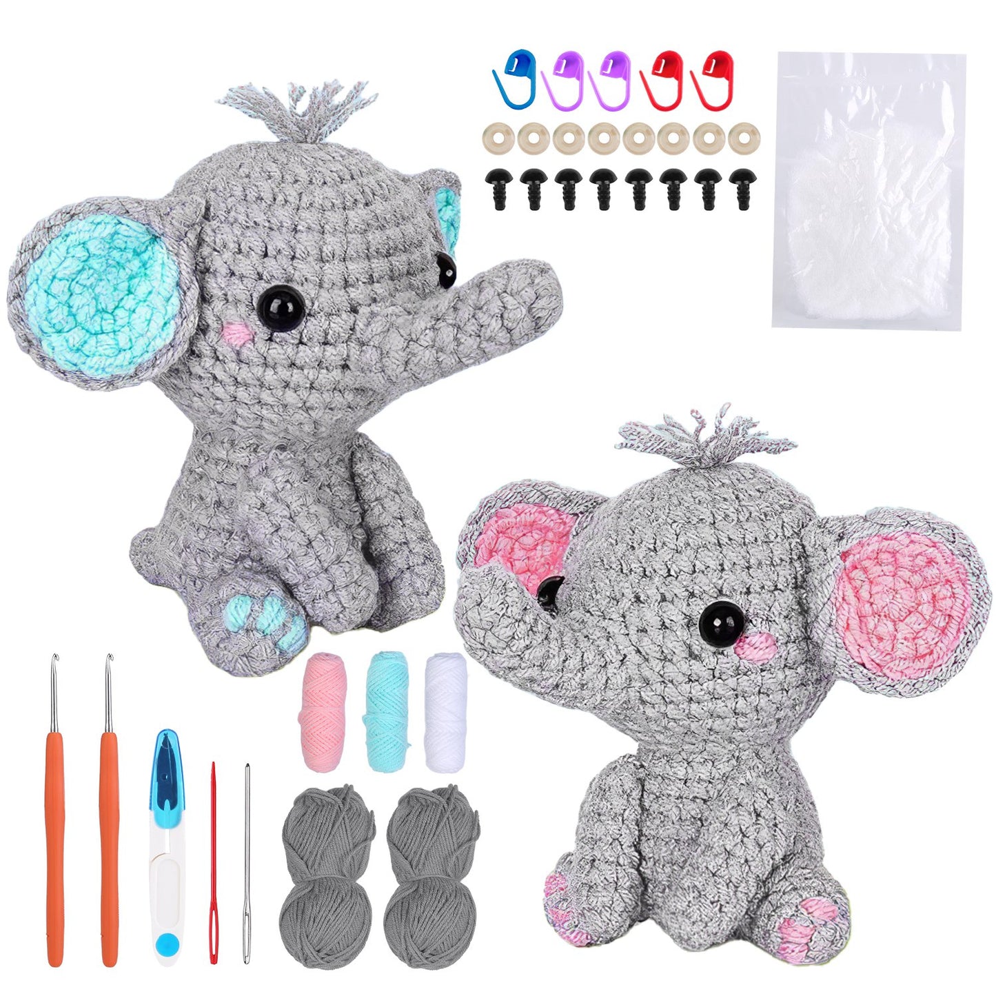 Elephant Crochet Kit for Beginners with Video Tutorials