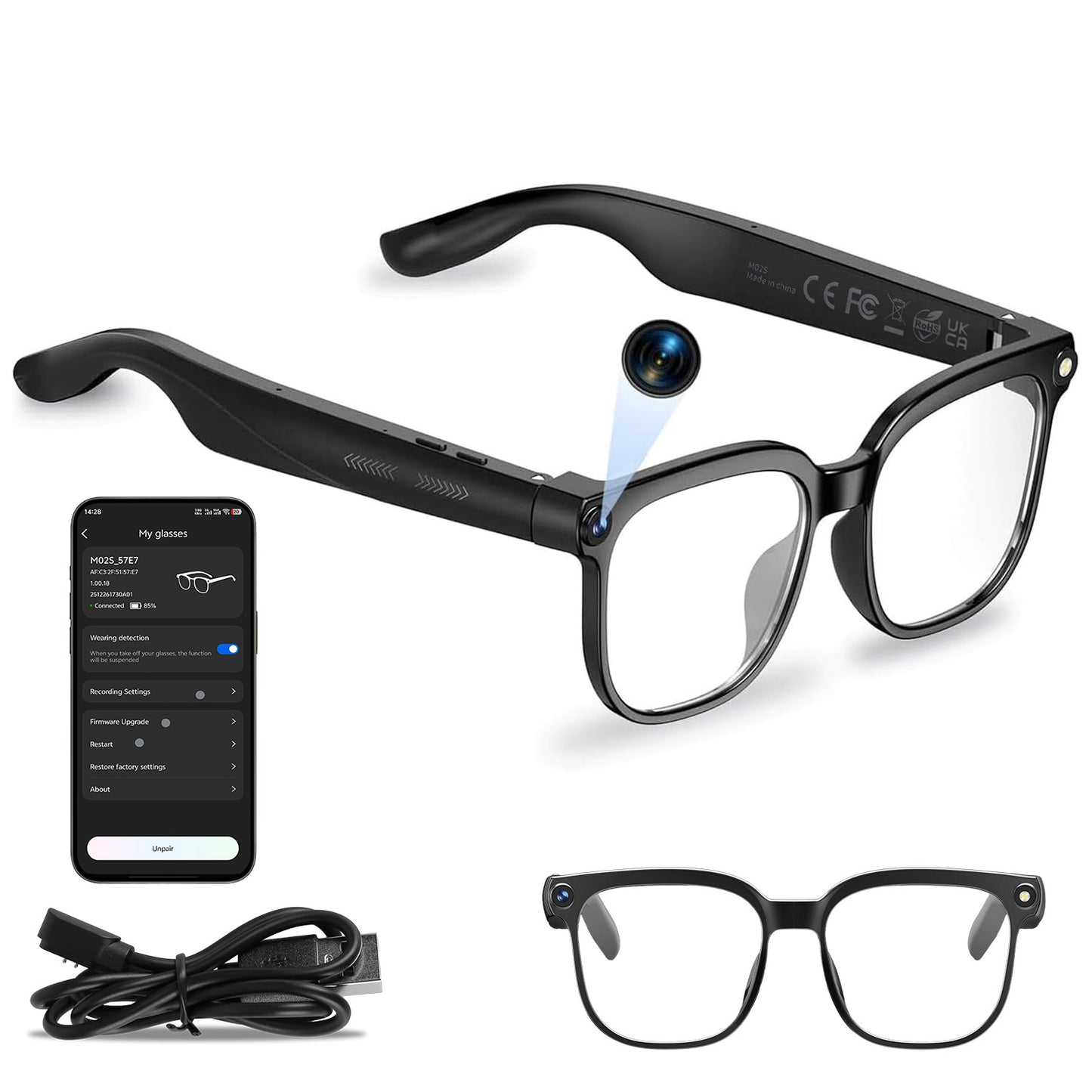 AI Smart Glasses with Camera, Translation & Voice Assistant