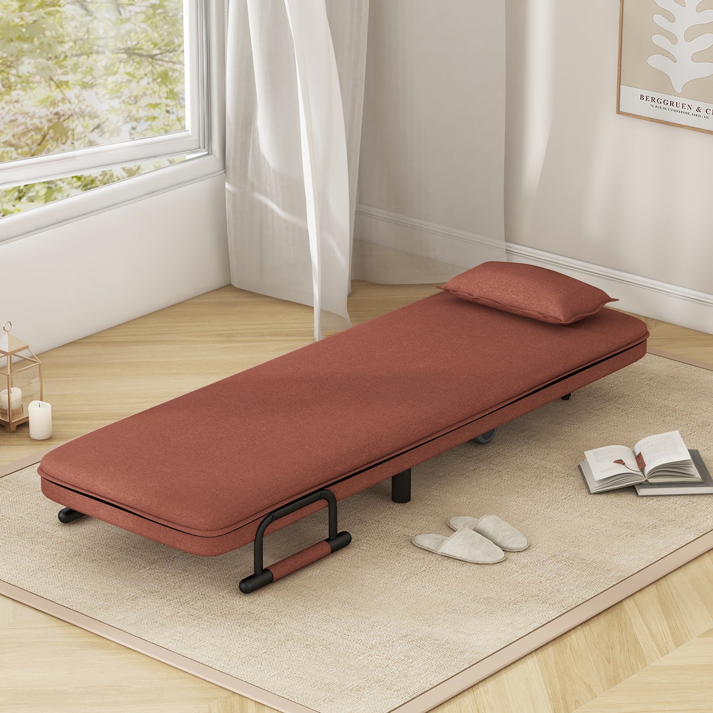 Convertible Sofa Bed with 5-Position Adjustable Backrest