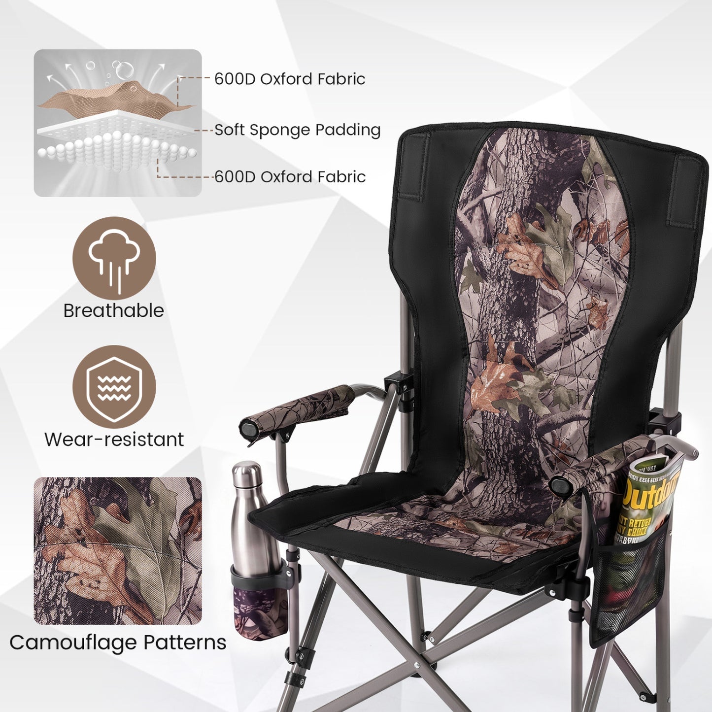 Portable Camping Chair with 400 LBS Capacity