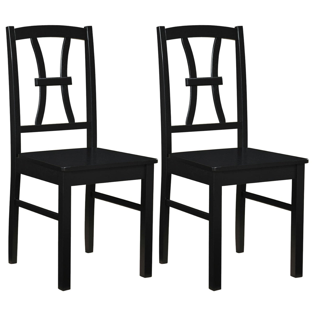 Dining Chairs Set of 2 with Cross Back and Rubber Wood Frame