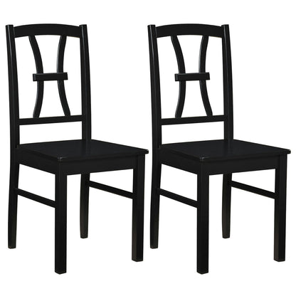 Dining Chairs Set of 2 with Cross Back and Rubber Wood Frame