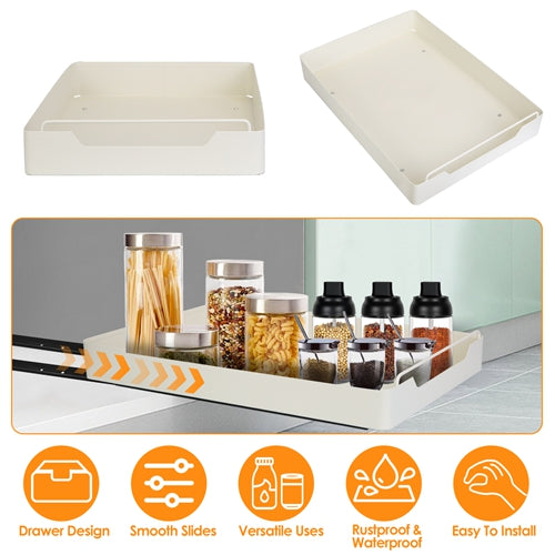Pull Out Cabinet Organizer with Adhesive Slides - 11.93"W