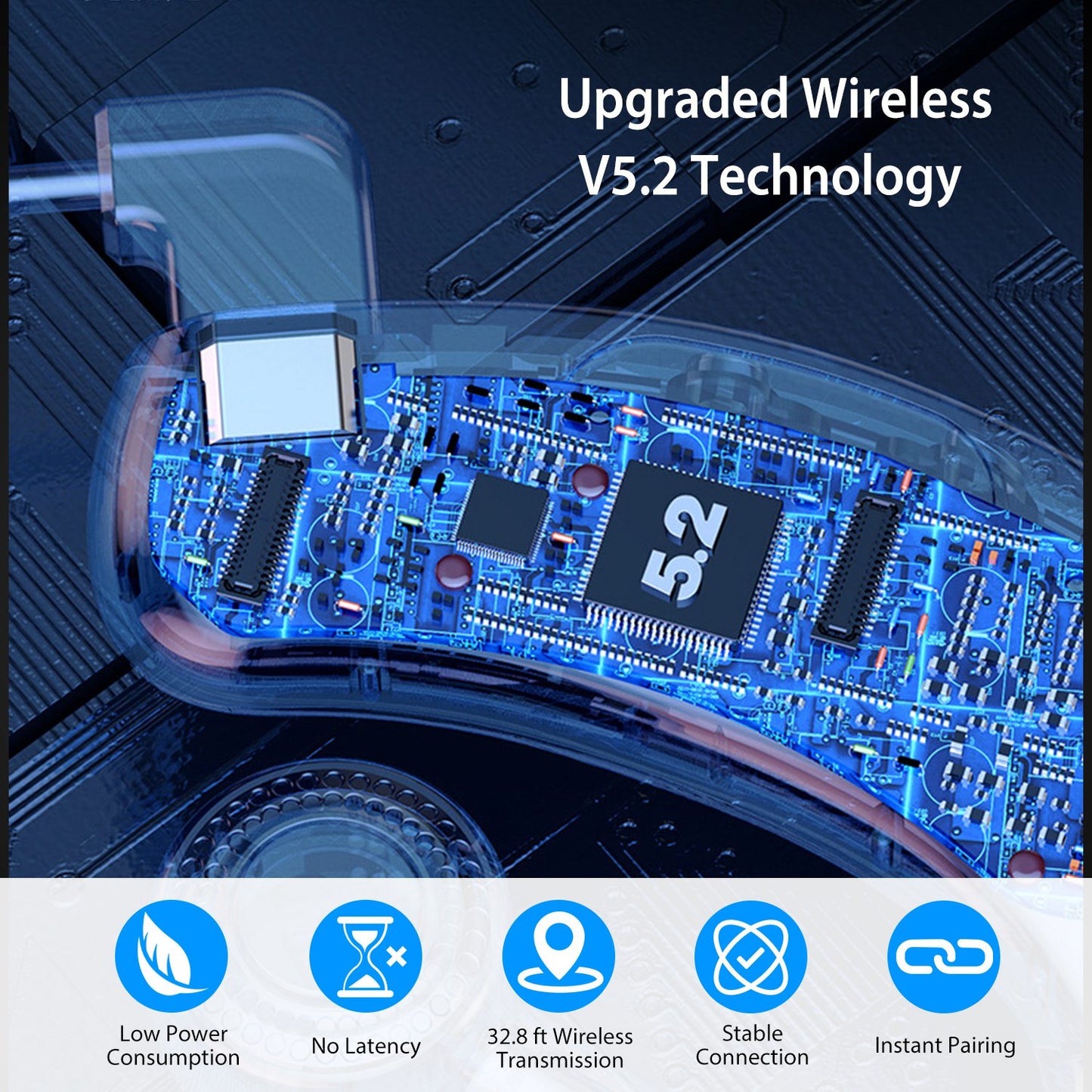 Wireless Bluetooth Earpiece with 30-Hour Battery Life