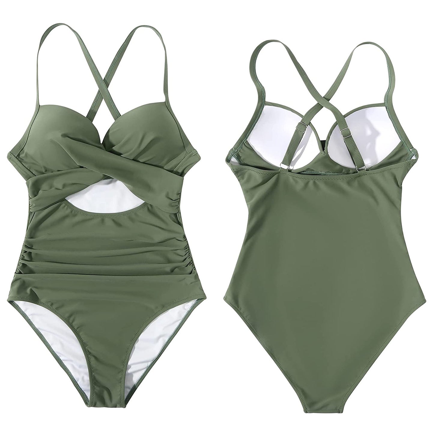 High Waist One Piece Swimsuit with Tummy Control