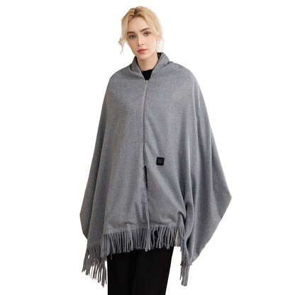 USB Heated Shawl with 3 Heat Levels and Zipper