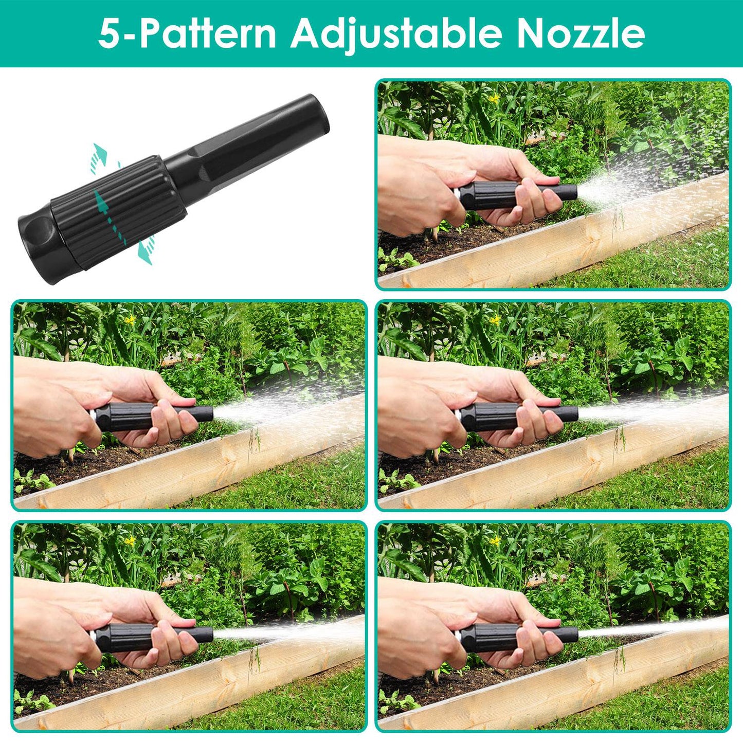 Stainless Steel Garden Hose with Dual Spray Nozzles