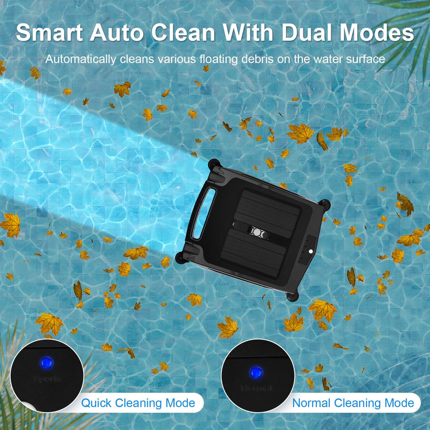 Solar Robotic Pool Skimmer with Dual Charging & App Control