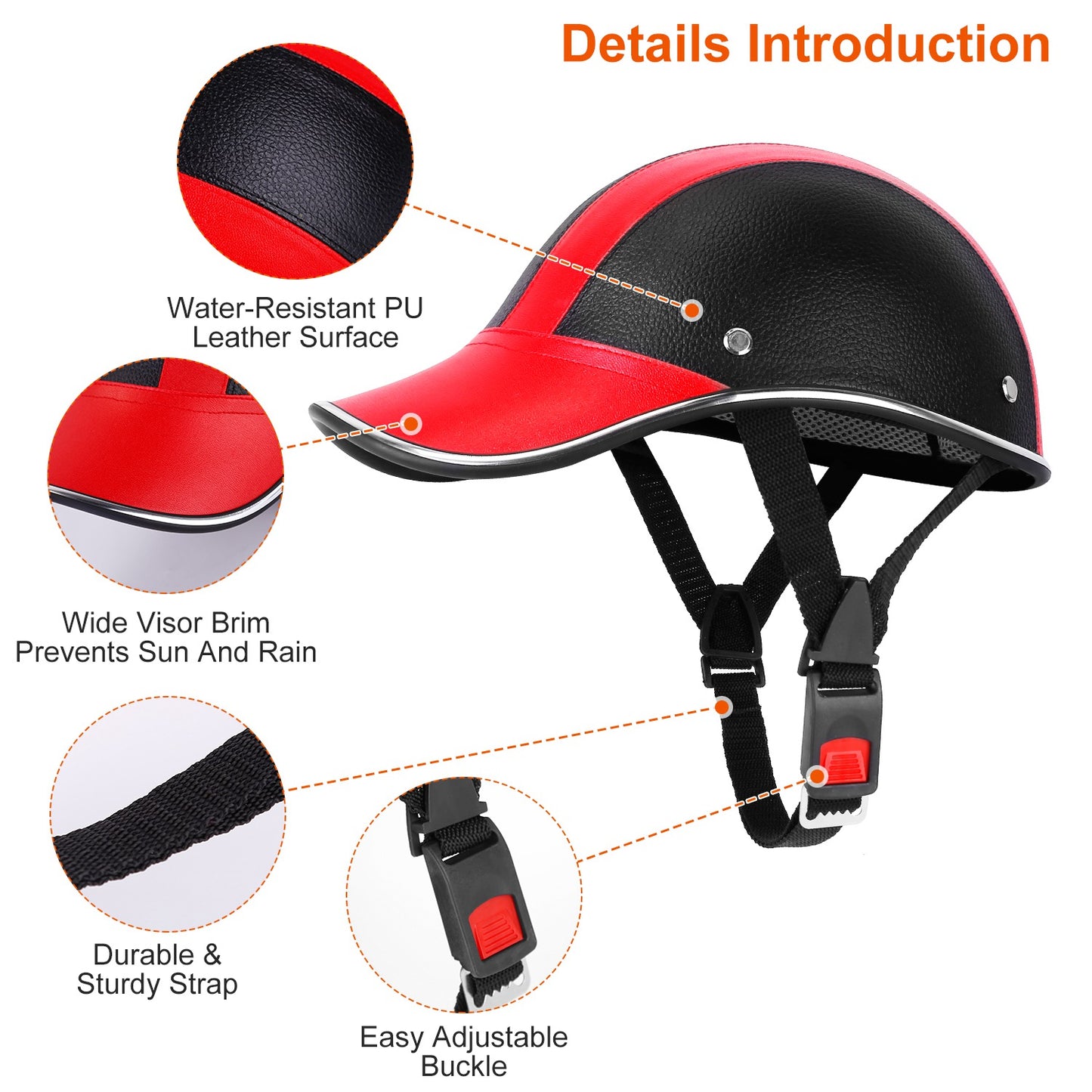 Bicycle Helmet with Sunshade Brim – Adjustable Safety Cap