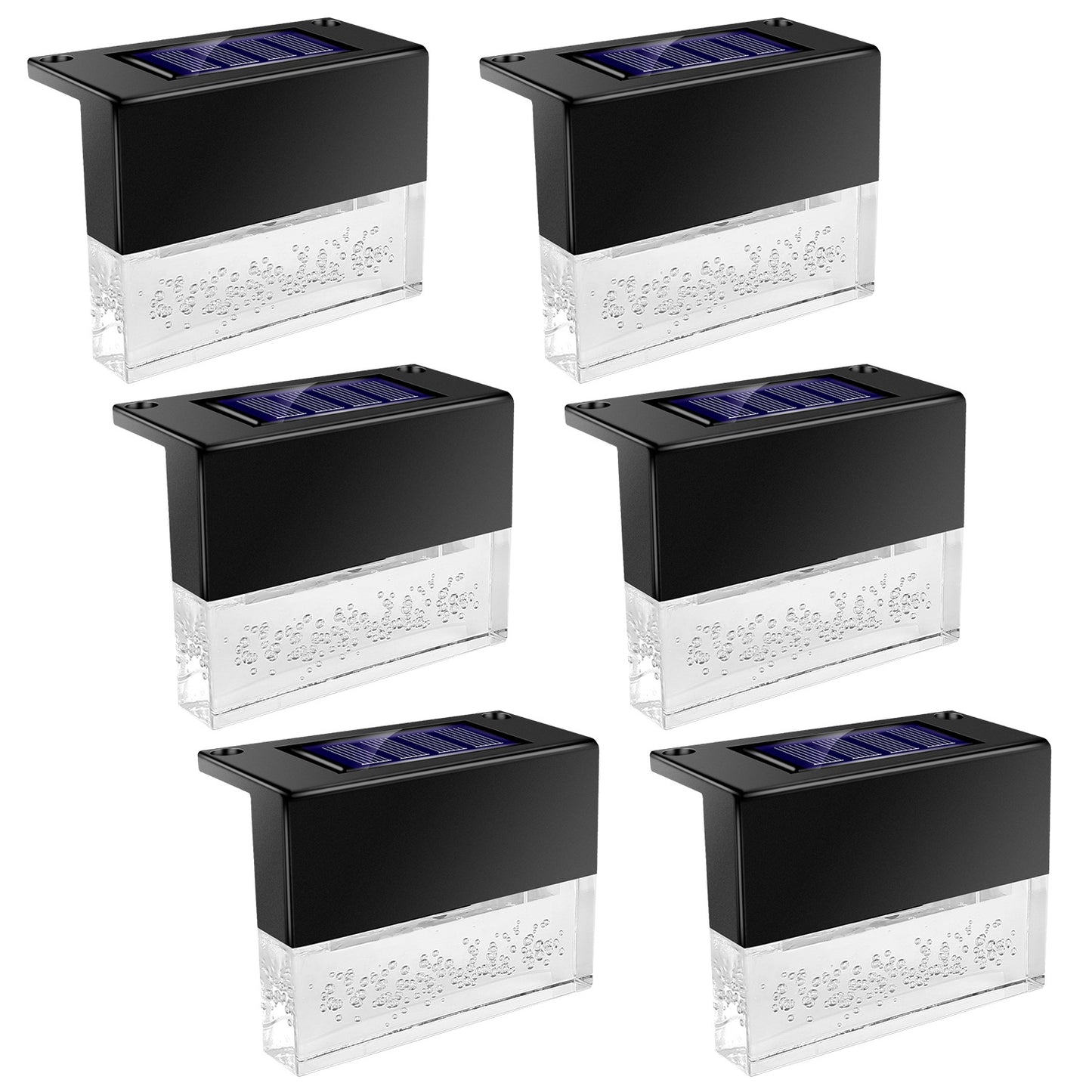 Solar Deck Lights 6-Pack with Acrylic Bubble Design