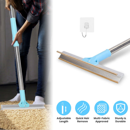 Pet Hair Removal Rake with 54" Adjustable Telescopic Handle