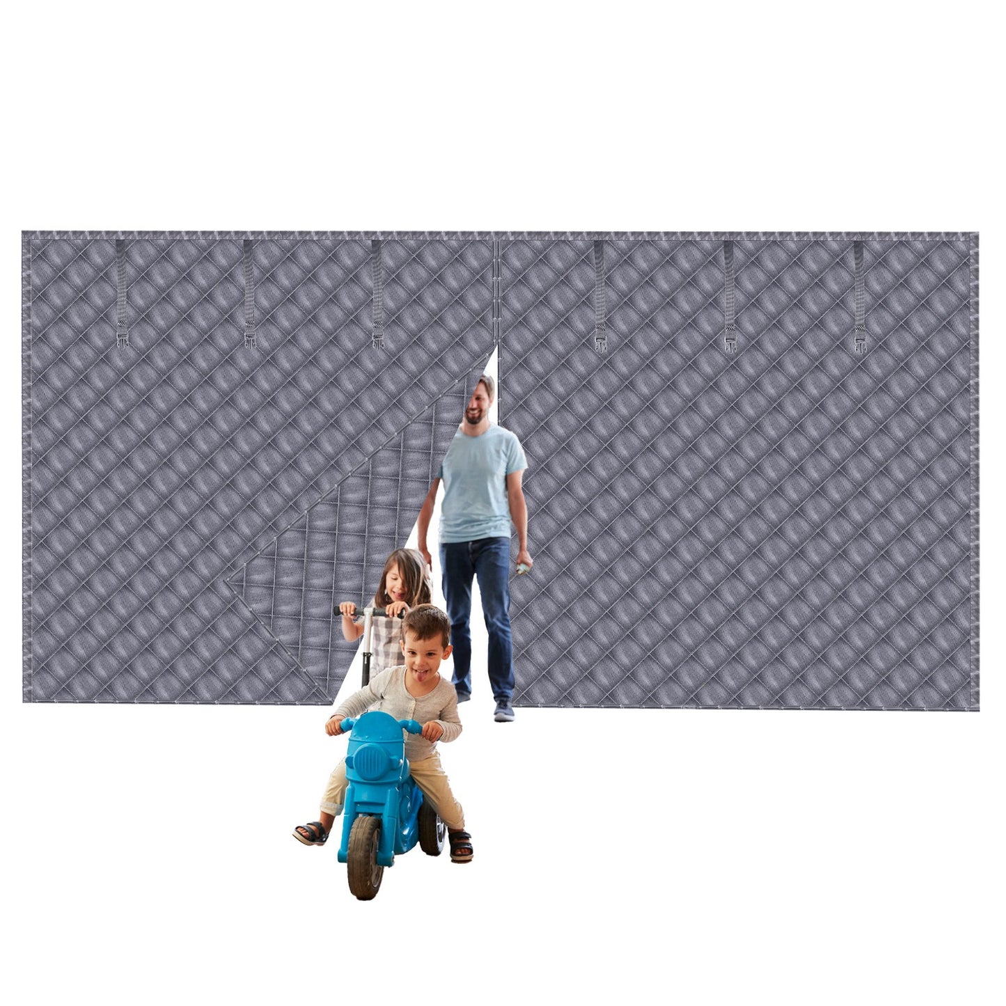 Magnetic Thermal Insulated Garage Door Curtain 16x7 FT