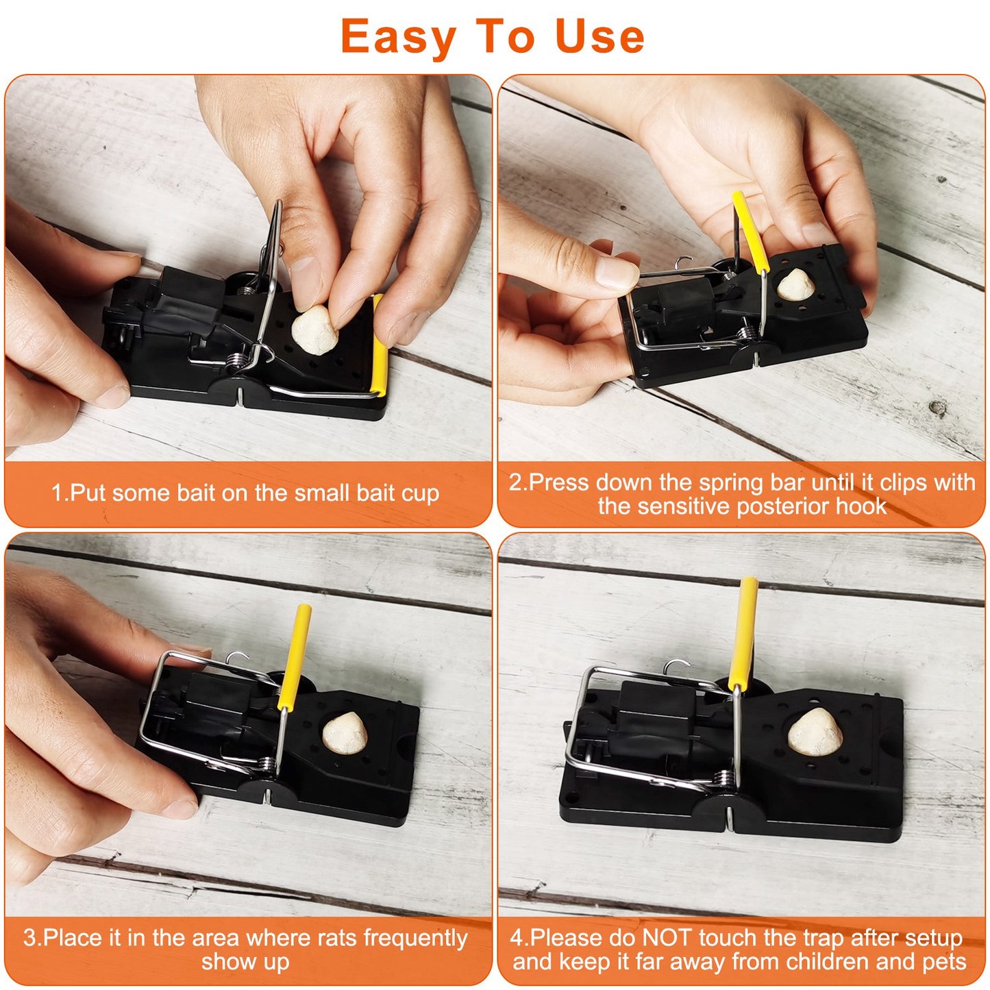 Reusable Mouse Traps 6-Pack with Sensitive Spring Trigger