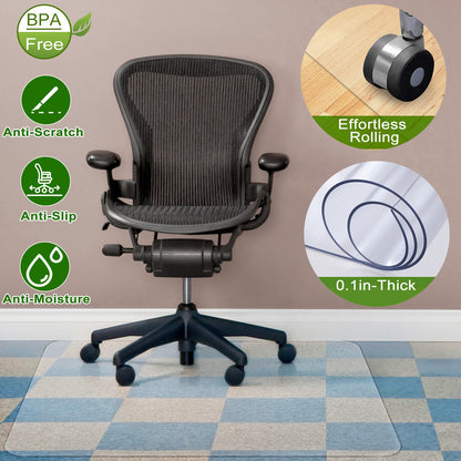 Chair Mat 36" x 48" PVC Floor Protector for Hard Floors
