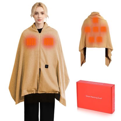 USB Heated Shawl with 3 Heat Levels and Zipper
