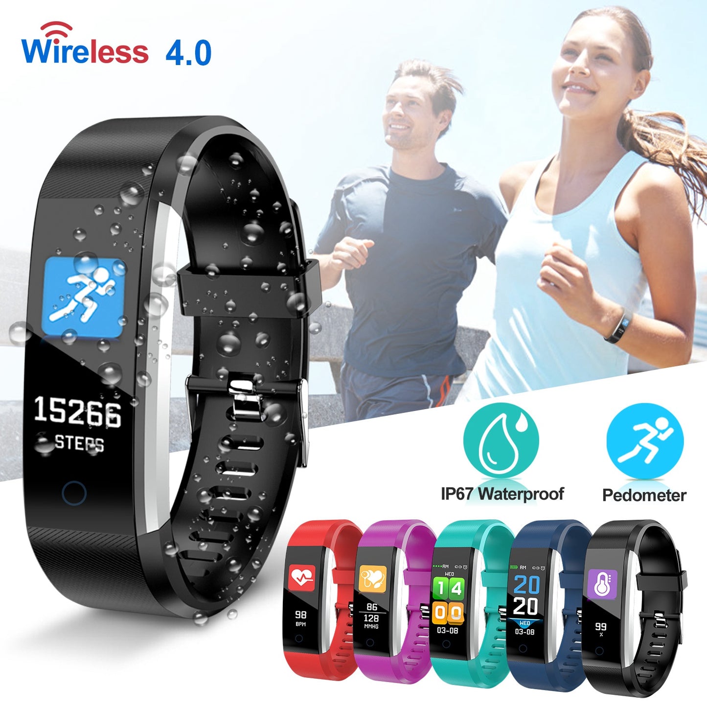 Fitness Tracker with Heart Rate Monitor & Sleep Tracking