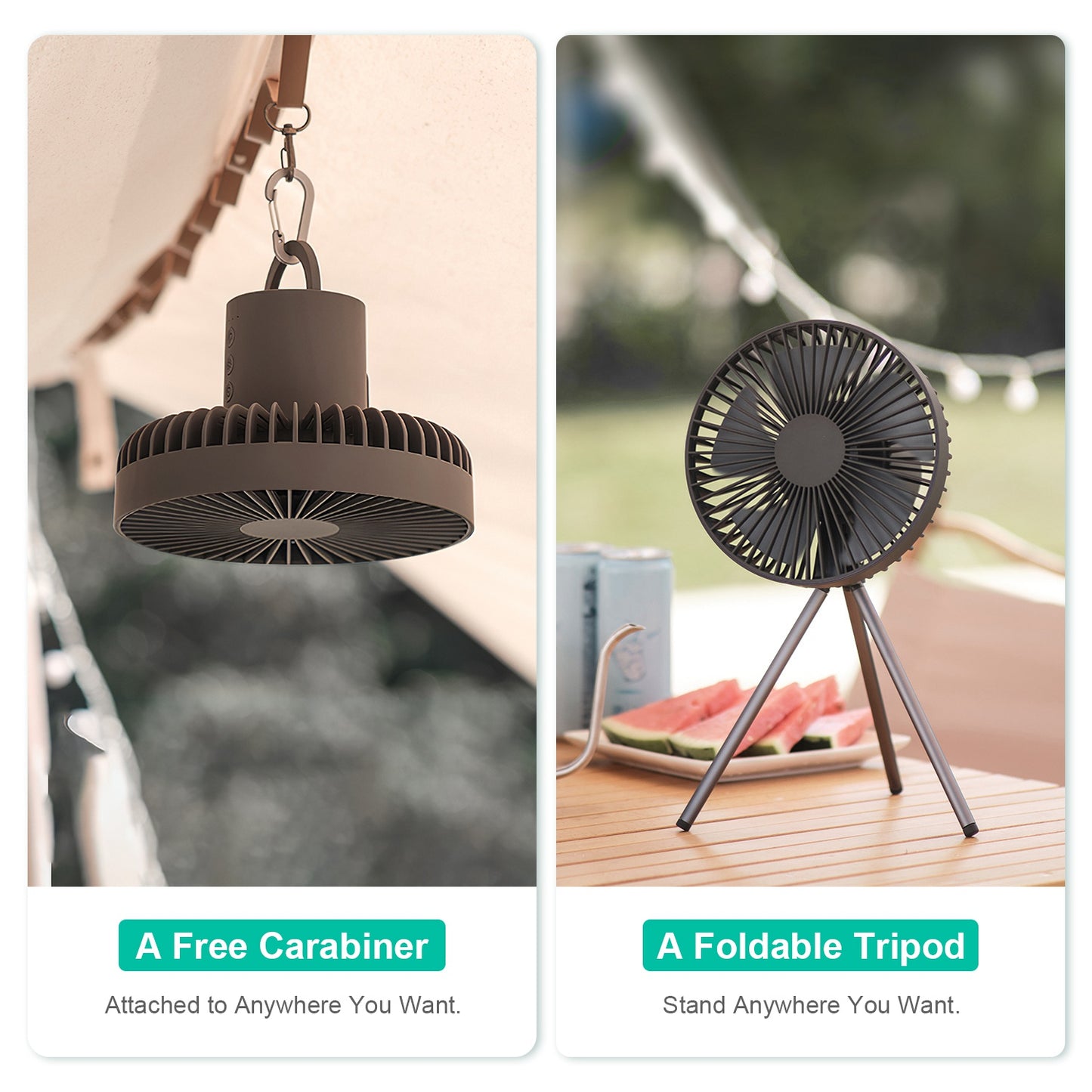 Camping Fan with LED Lantern 10000mAh Rechargeable Battery