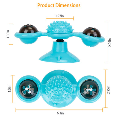 Windmill Cat Toy with Catnip Ball and LED Light
