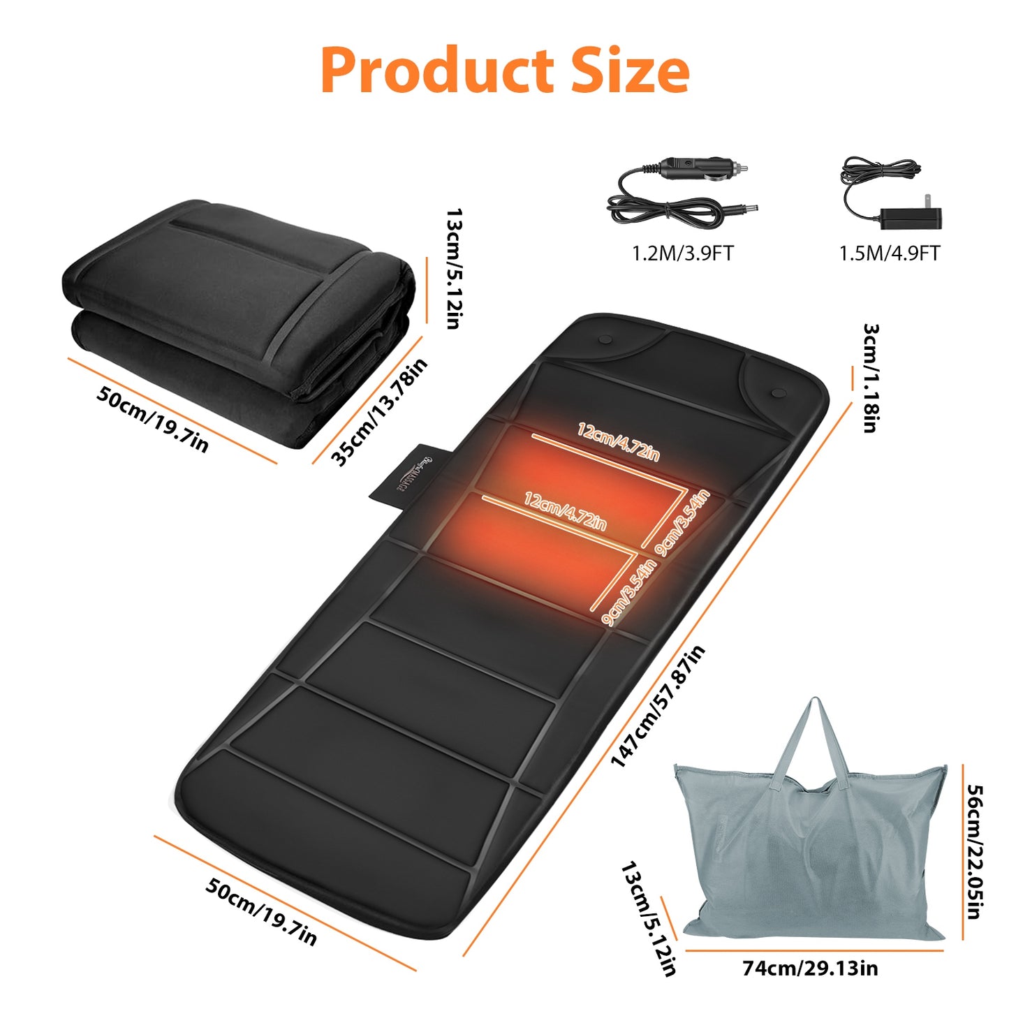 Full Body Vibration Massage Mat with Heat & 10 Motors