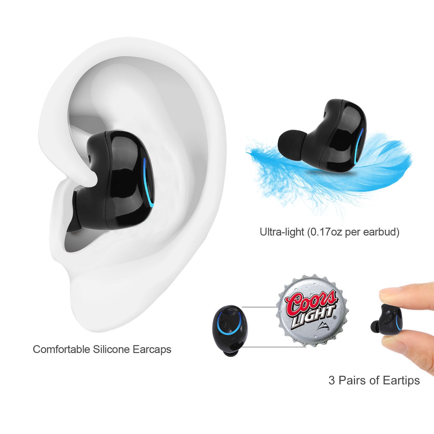 Wireless TWS Stereo Earbuds with Charging Case