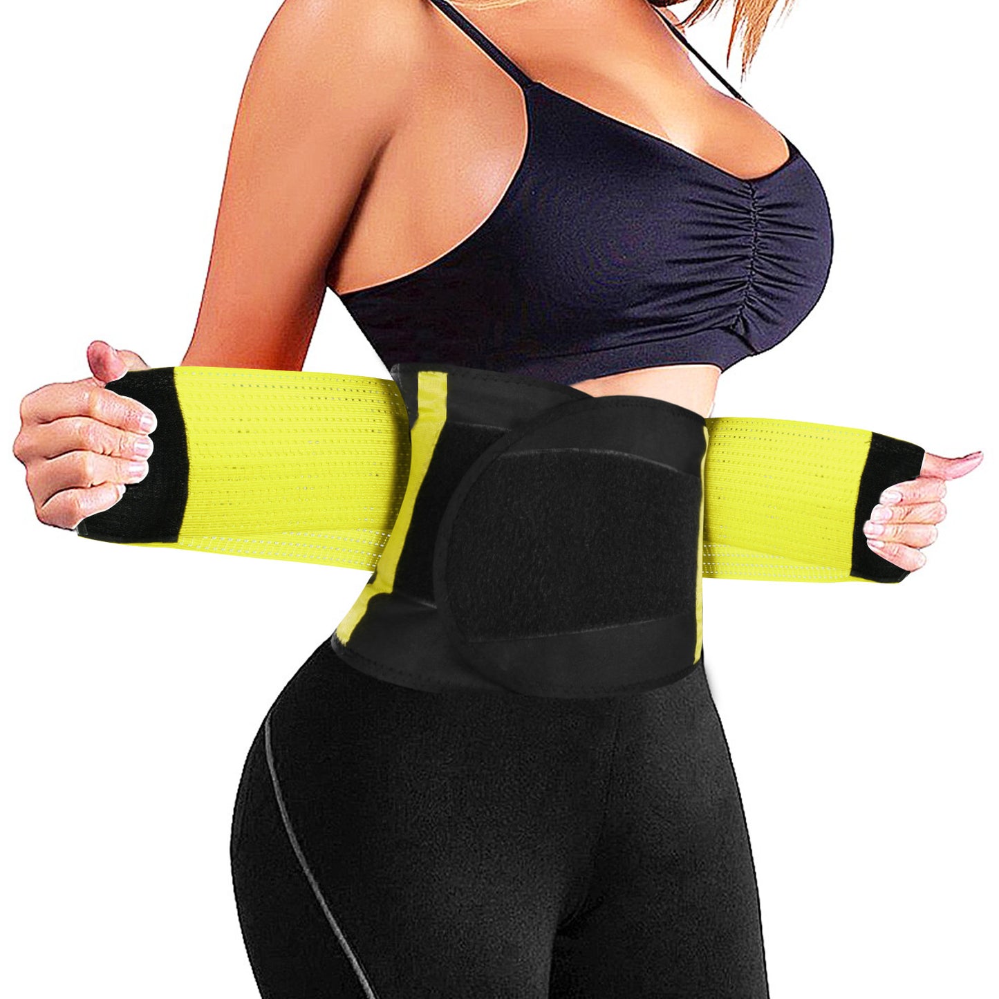 Waist Trainer Belt with Back Support - Adjustable Slimming Band