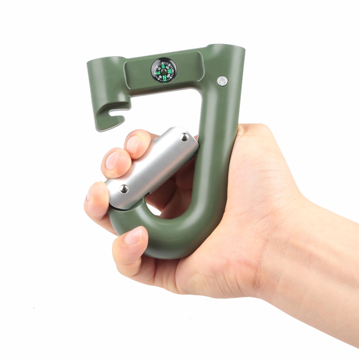 Carabiner Power Bank 2200mAh with LED Flashlight & Compass