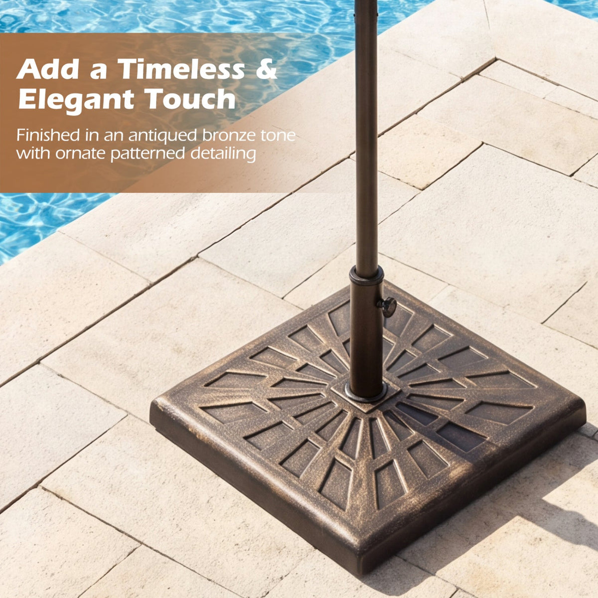 Patio Umbrella Base 42 lbs with Adjustable Knob - Bronze